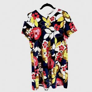 Long Choc Women's Short sleeve Vintage Look Floral Print Dress - M